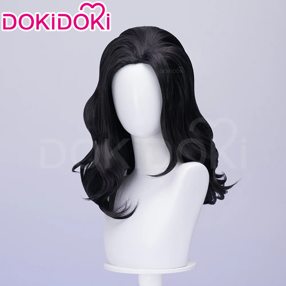 DokiDoki Game Cosplay Wig Long Curly Black Hair - Image 2