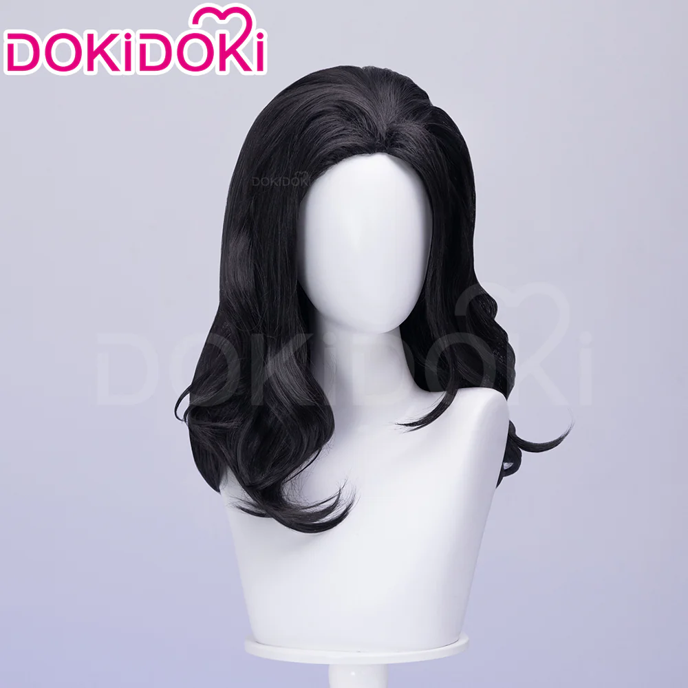 DokiDoki Game Cosplay Wig Long Curly Black Hair - Image 3