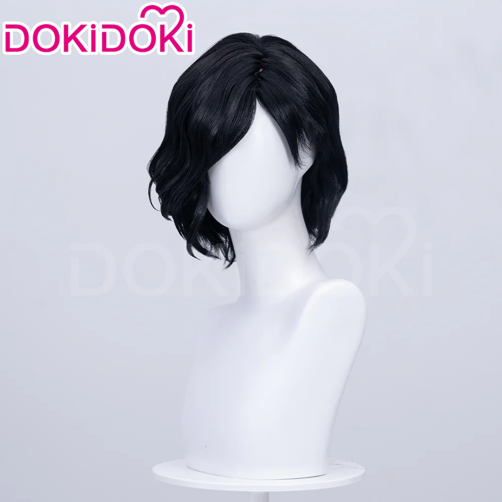 【Ready For Ship】DokiDoki Game Men Cosplay Wig Short Curly Black Hair - Image 2