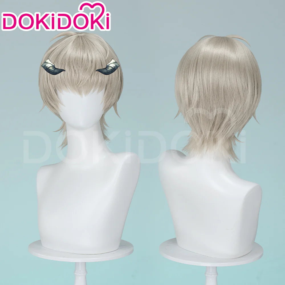 【Ready For Ship】Dokidoki Game Metaphor: ReFantazio Cosplay Leon Strohl Wig Short Grey Hair