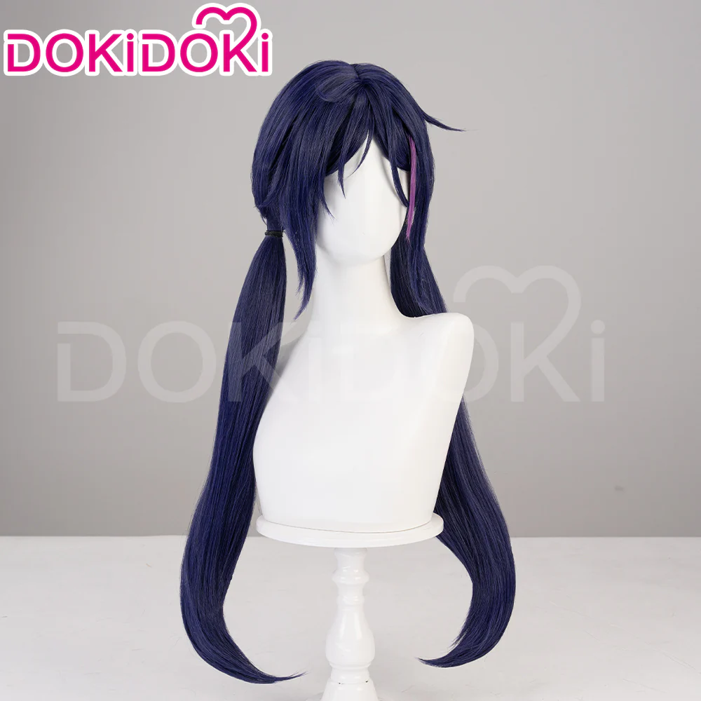 【Partially Ready For Ship】DokiDoki Game MiSide Cosplay Mita Wig / Scrunchies / Hairband / Hair Clips / Hat Long Curly Dark Purple Hair Twin Ponytails - Image 10
