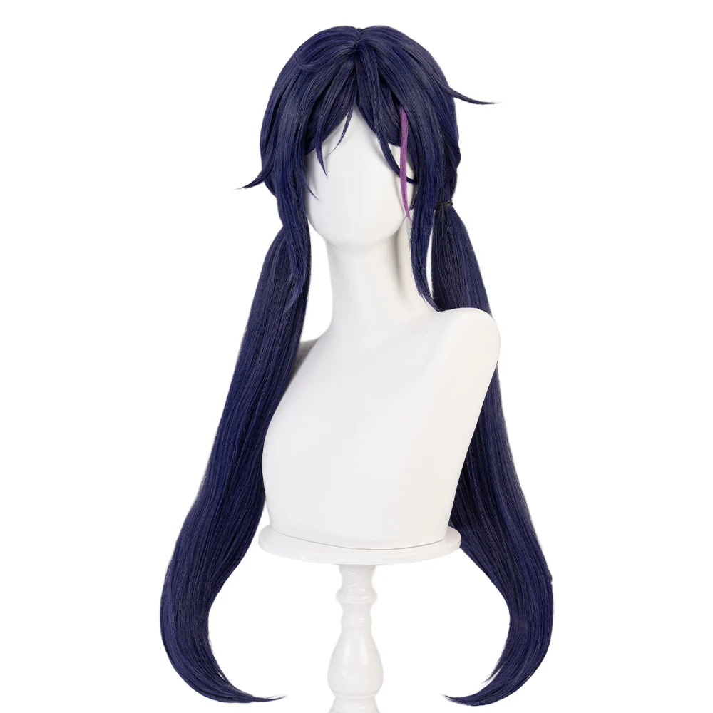【Partially Ready For Ship】DokiDoki Game MiSide Cosplay Mita Wig / Scrunchies / Hairband / Hair Clips / Hat Long Curly Dark Purple Hair Twin Ponytails - Image 12