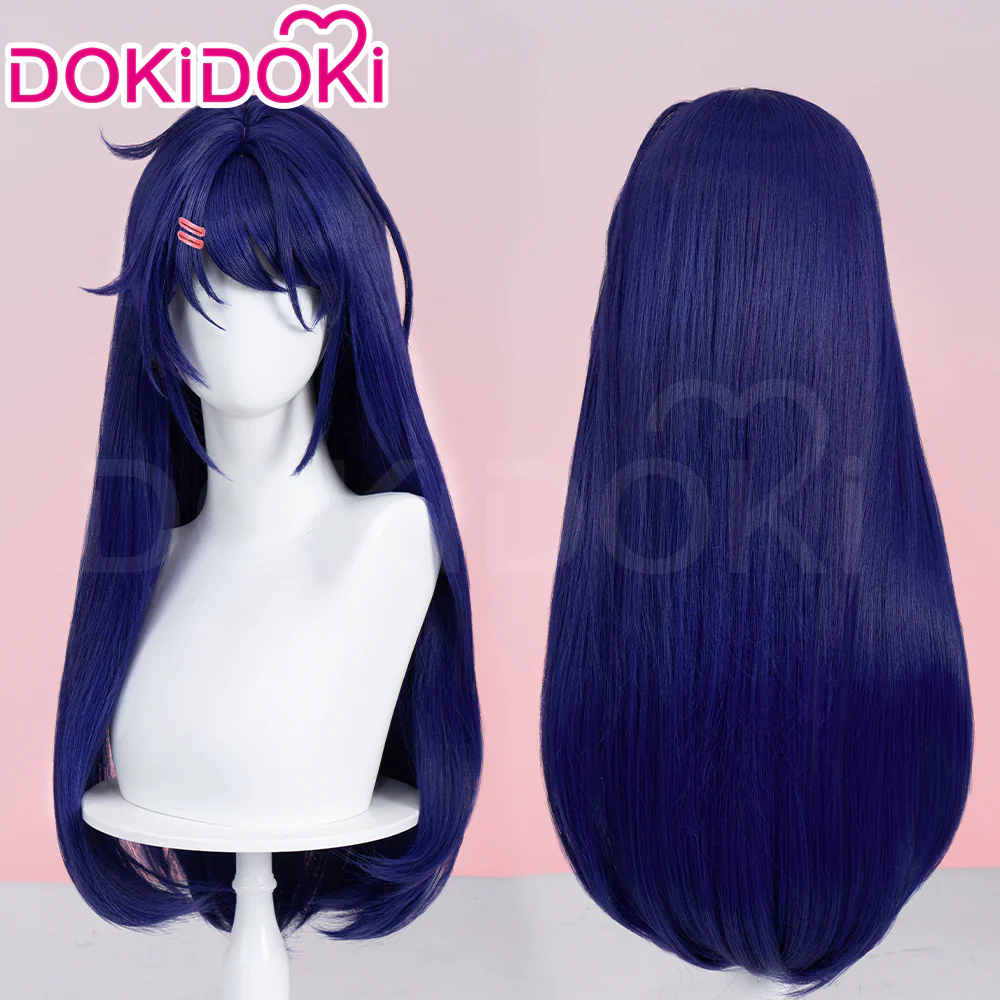 【Partially Ready For Ship】DokiDoki Game MiSide Cosplay Mita Wig / Scrunchies / Hairband / Hair Clips / Hat Long Curly Dark Purple Hair Twin Ponytails - Image 18