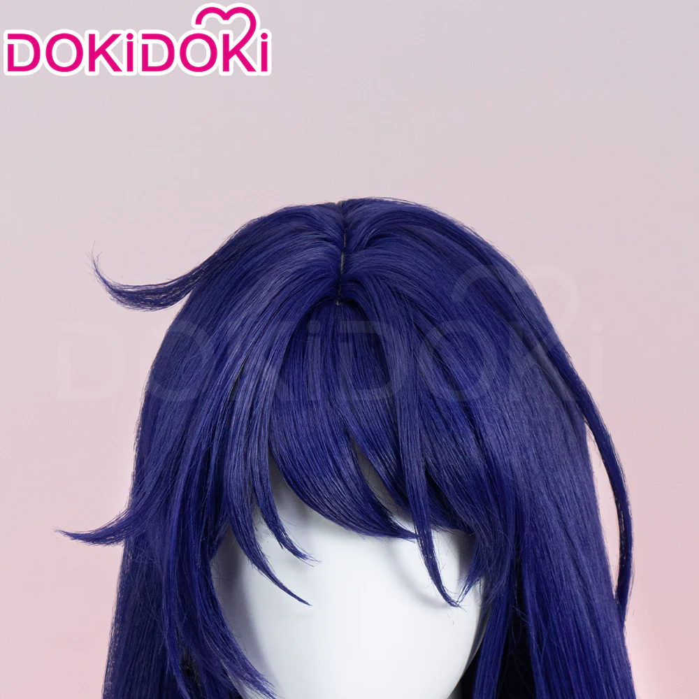 【Partially Ready For Ship】DokiDoki Game MiSide Cosplay Mita Wig / Scrunchies / Hairband / Hair Clips / Hat Long Curly Dark Purple Hair Twin Ponytails - Image 21
