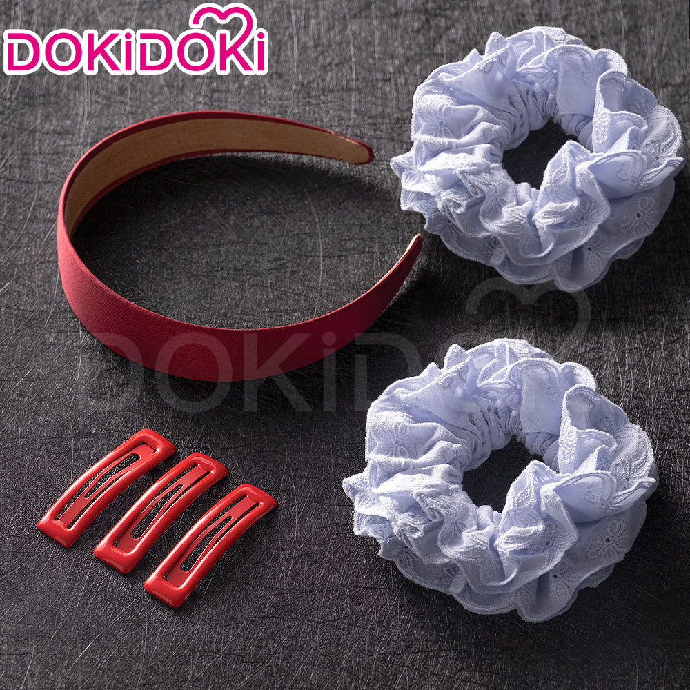 【Partially Ready For Ship】DokiDoki Game MiSide Cosplay Mita Wig / Scrunchies / Hairband / Hair Clips / Hat Long Curly Dark Purple Hair Twin Ponytails - Image 23