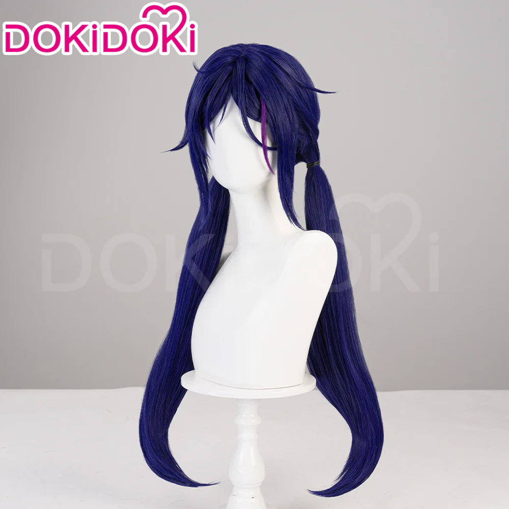 【Partially Ready For Ship】DokiDoki Game MiSide Cosplay Mita Wig / Scrunchies / Hairband / Hair Clips / Hat Long Curly Dark Purple Hair Twin Ponytails - Image 5