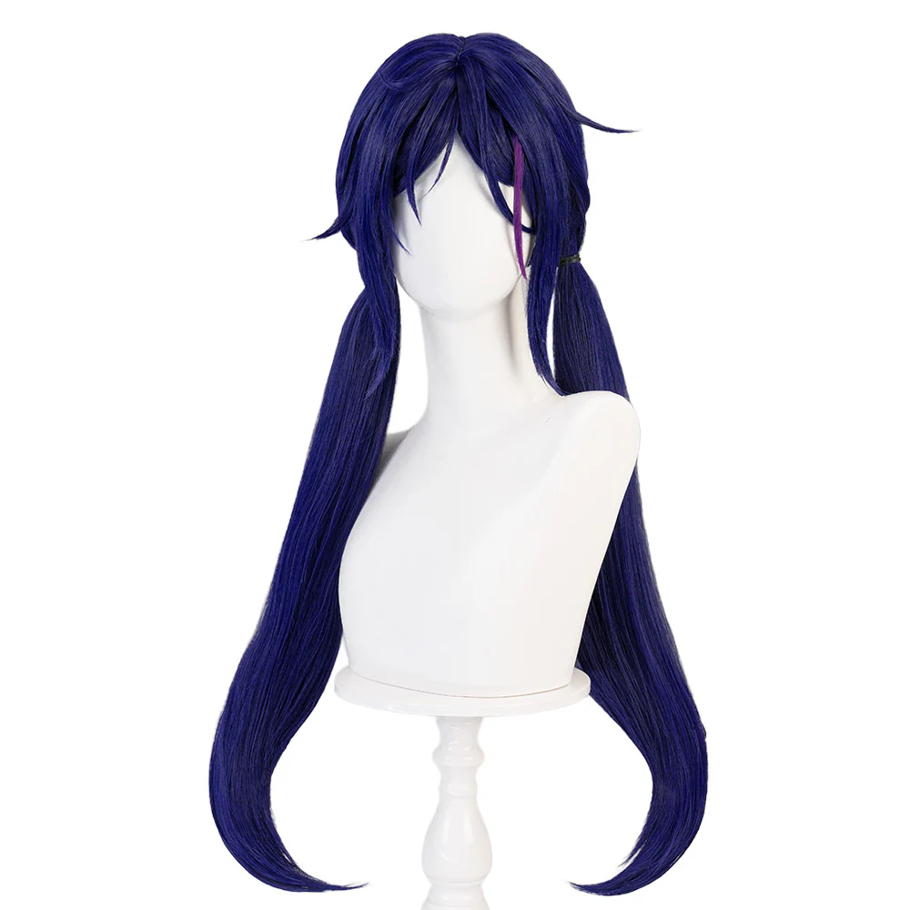 【Partially Ready For Ship】DokiDoki Game MiSide Cosplay Mita Wig / Scrunchies / Hairband / Hair Clips / Hat Long Curly Dark Purple Hair Twin Ponytails - Image 7