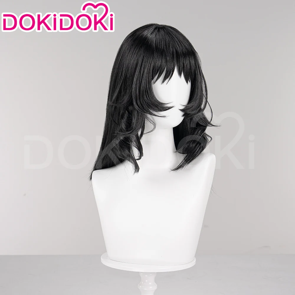 【Ready For Ship】DokiDoki Game Mouthwashing Cosplay Anya Wig Long Straight Black Hair - Image 2