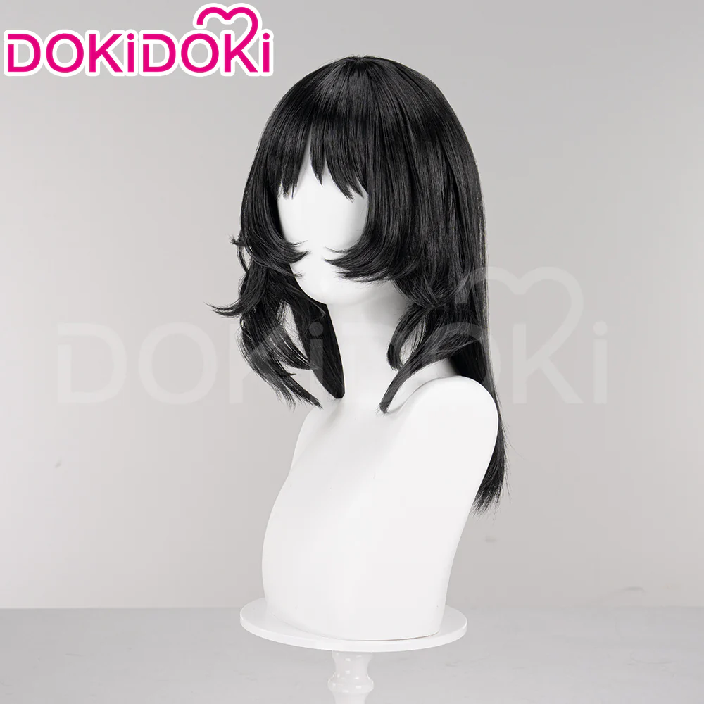 【Ready For Ship】DokiDoki Game Mouthwashing Cosplay Anya Wig Long Straight Black Hair - Image 3