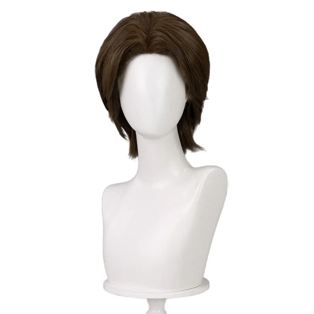 【Ready For Ship】DokiDoki Game Mouthwashing Cosplay Jimmy Wig Short Straight Brown Hair - Image 5