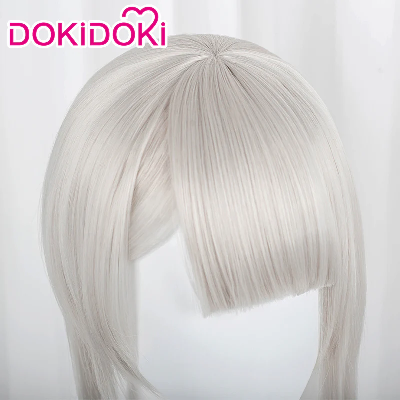 【Ready For Ship】DokiDoki Game Cosplay Wig Women Long Silver Hair - Image 5