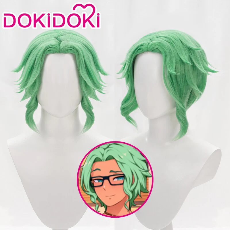 DokiDoki Game Our Life: Beginnings & Always Cosplay Cove Wig Short Curly Green - Image 6