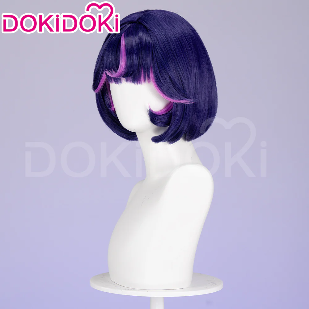 DokiDoki Game Cosplay Wig  Short Purple Wig - Image 2