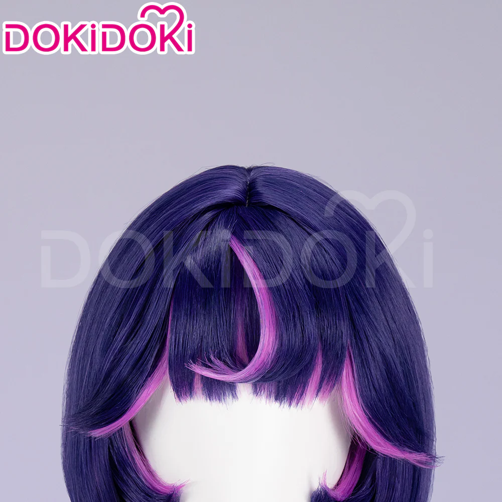 DokiDoki Game Cosplay Wig  Short Purple Wig - Image 4