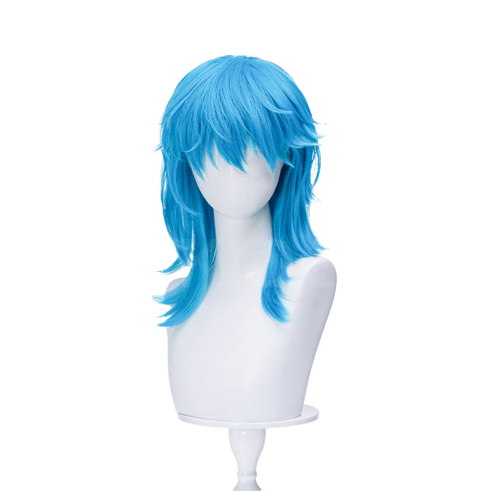 【Ready For Ship】DokiDoki Game Cosplay Wig Blue Double Ponytails - Image 8