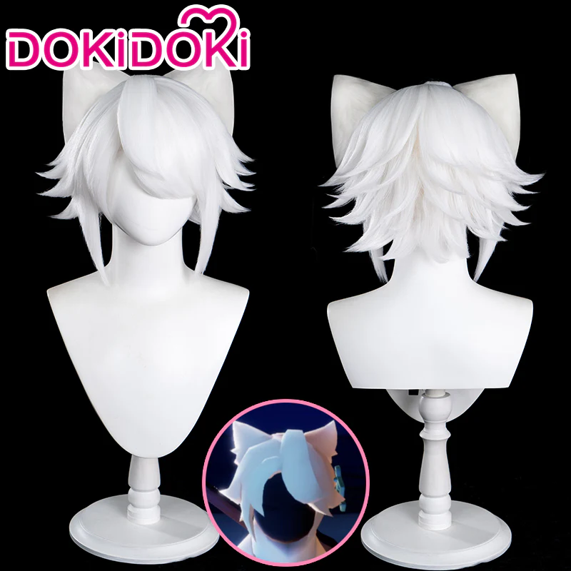 DokiDoki Game Sky:Children of the Light Cosplay Cat Head Wig  White