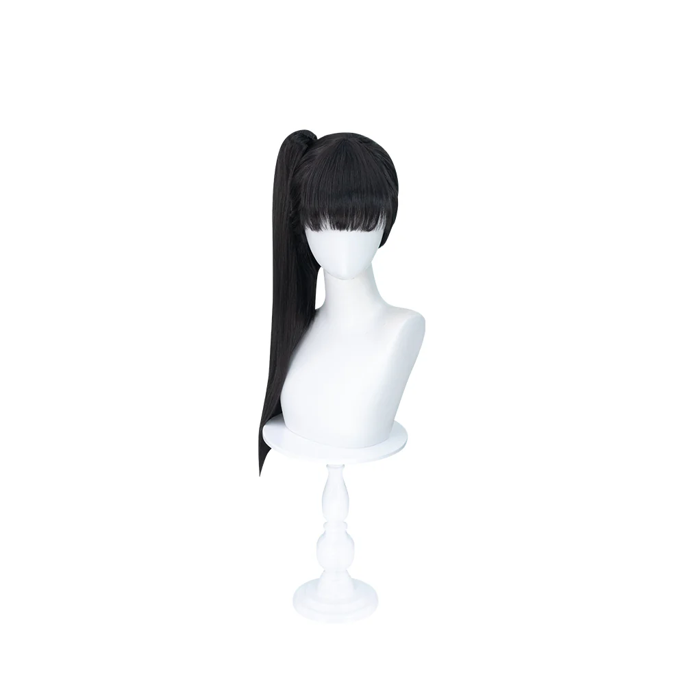 【Ready For Ship】DokiDoki Game Stellar Blade Cosplay Eve Wig Long Straight Black Ponytail Hair Hayato Suo - Image 5