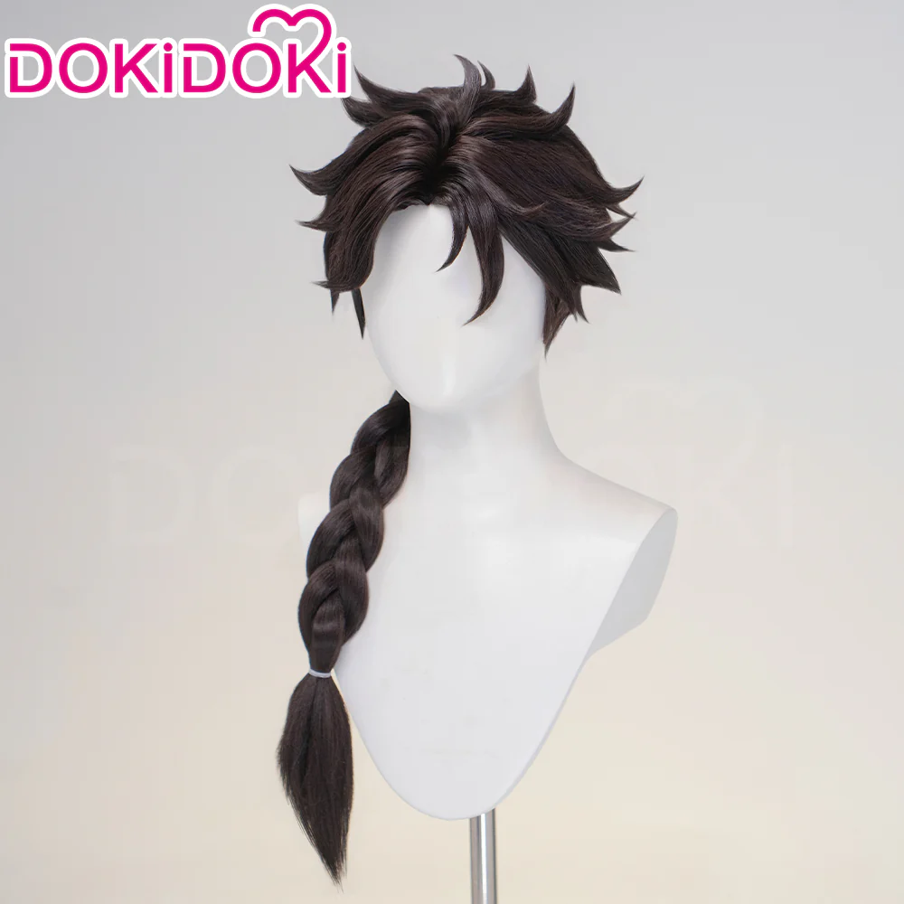 DokiDoki Game Supernatural Action Team Cosplay Xiaoyao Wig Long Dark Brown Hair Braided Ponytail Xiao Yao - Image 2