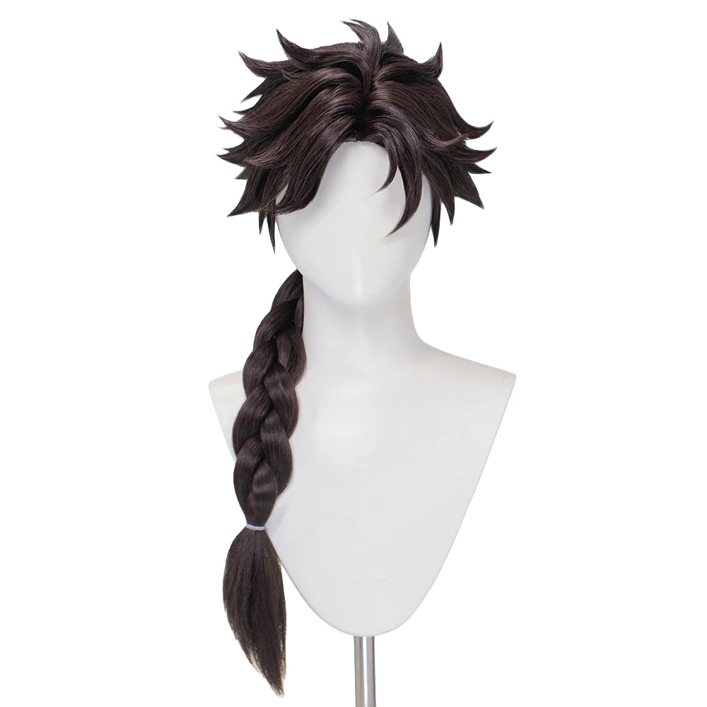 DokiDoki Game Supernatural Action Team Cosplay Xiaoyao Wig Long Dark Brown Hair Braided Ponytail Xiao Yao - Image 5