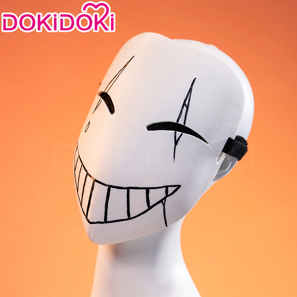 DokiDoki Game Cosplay Pierrott Wig Long Sliver Grey Hair Halloween / Mask - Image 7