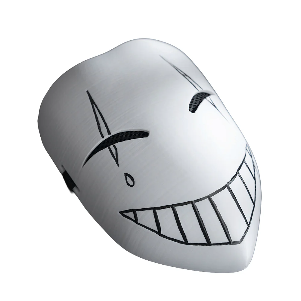 DokiDoki Game Cosplay Pierrott Wig Long Sliver Grey Hair Halloween / Mask - Image 8