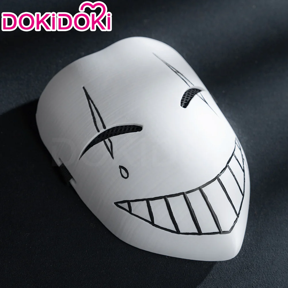DokiDoki Game Cosplay Pierrott Wig Long Sliver Grey Hair Halloween / Mask - Image 9