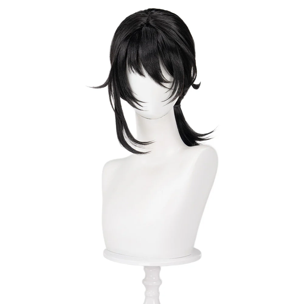 【Ready For Ship】DokiDoki Game Tou Qi Cosplay Dr. Mo Wig Black Short Wig Touqi - Image 5