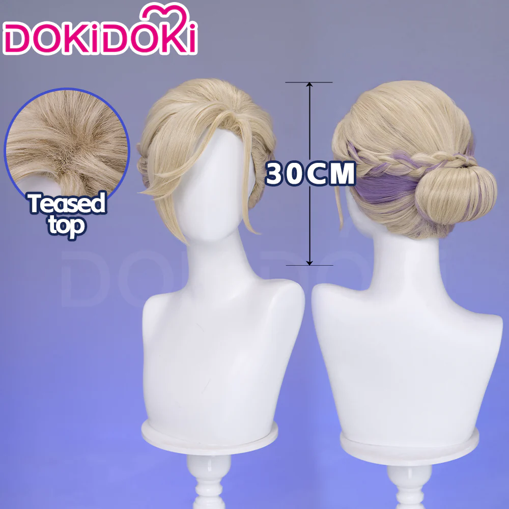 【Normal Ver Ready For Ship】DokiDoki Game Cosplay Wig Short Golden & Purple Hair Dorm - Image 6