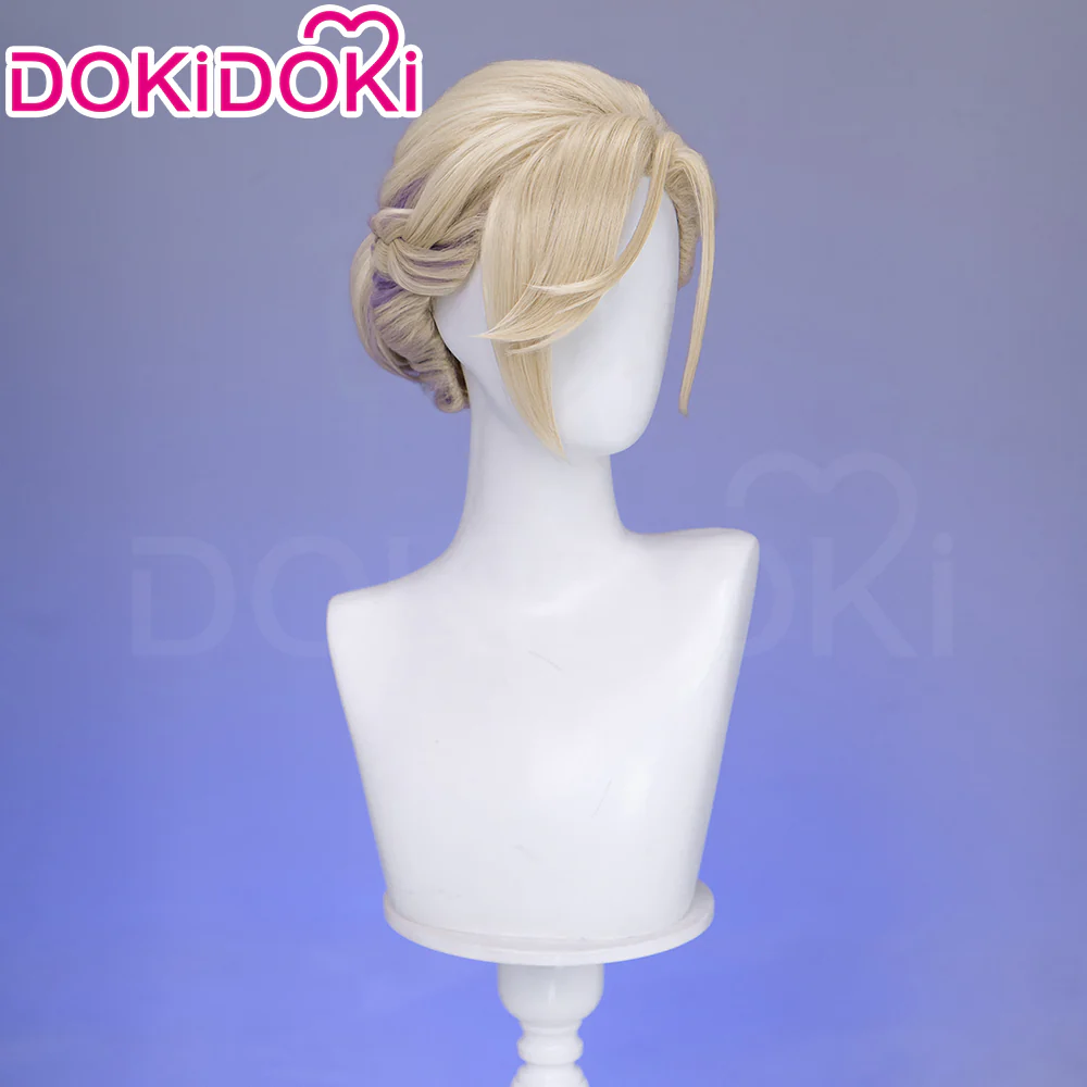 【Normal Ver Ready For Ship】DokiDoki Game Cosplay Wig Short Golden & Purple Hair Dorm - Image 7