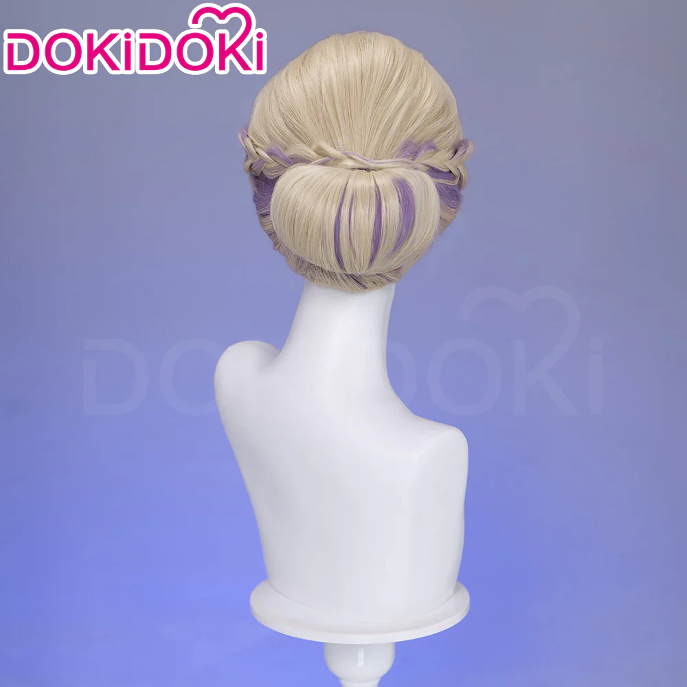 【Normal Ver Ready For Ship】DokiDoki Game Cosplay Wig Short Golden & Purple Hair Dorm - Image 8
