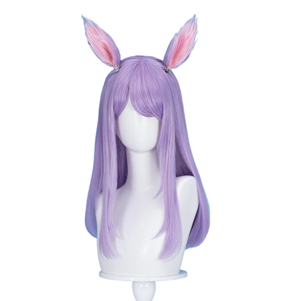 【Ready For Ship】DokiDoki Game Cosplay  Wig Long Straight Purple Hair - Image 5