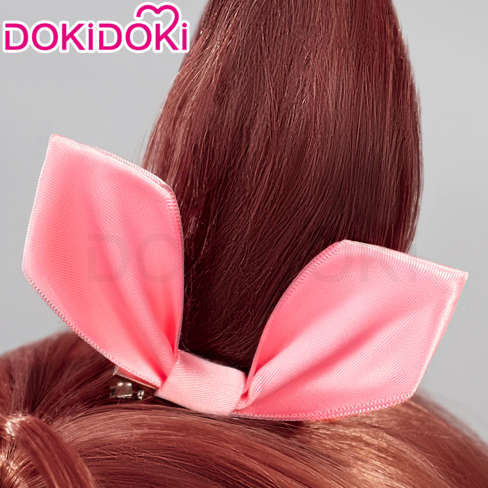 DokiDoki Game Cosplay Wig Long Curly Brown Hair Ponytail - Image 8