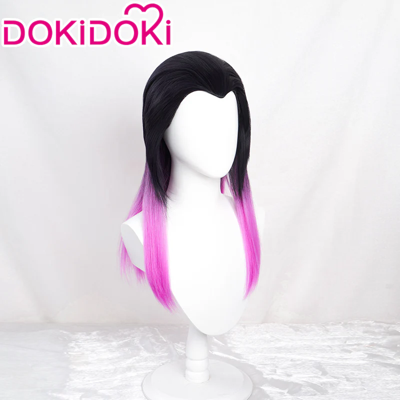 【Ready For Ship】DokiDoki Game Valorant Cosplay Reyna Wig Long Straight Black & Purple Wig - Image 3