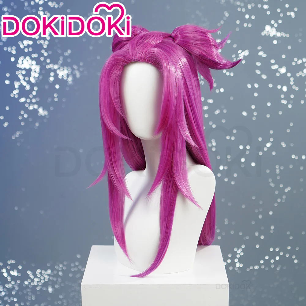 【Ready For Ship】DokiDoki Game Wig Long Straight Dark Pink Hair - Image 2