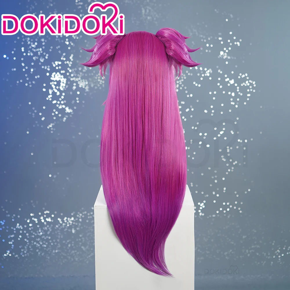 【Ready For Ship】DokiDoki Game Wig Long Straight Dark Pink Hair - Image 3