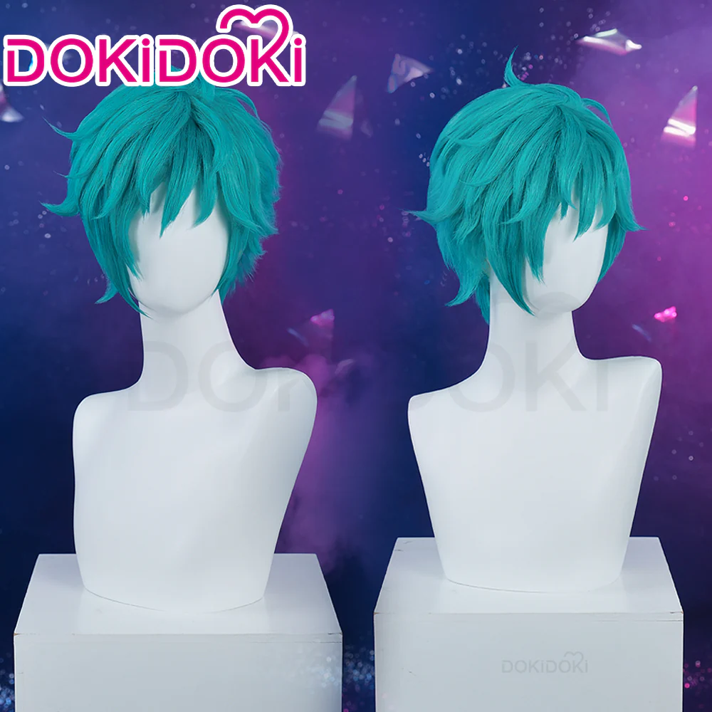 【Ready For Ship】DokiDoki Game Wig Short Straight Blue Cool Hair
