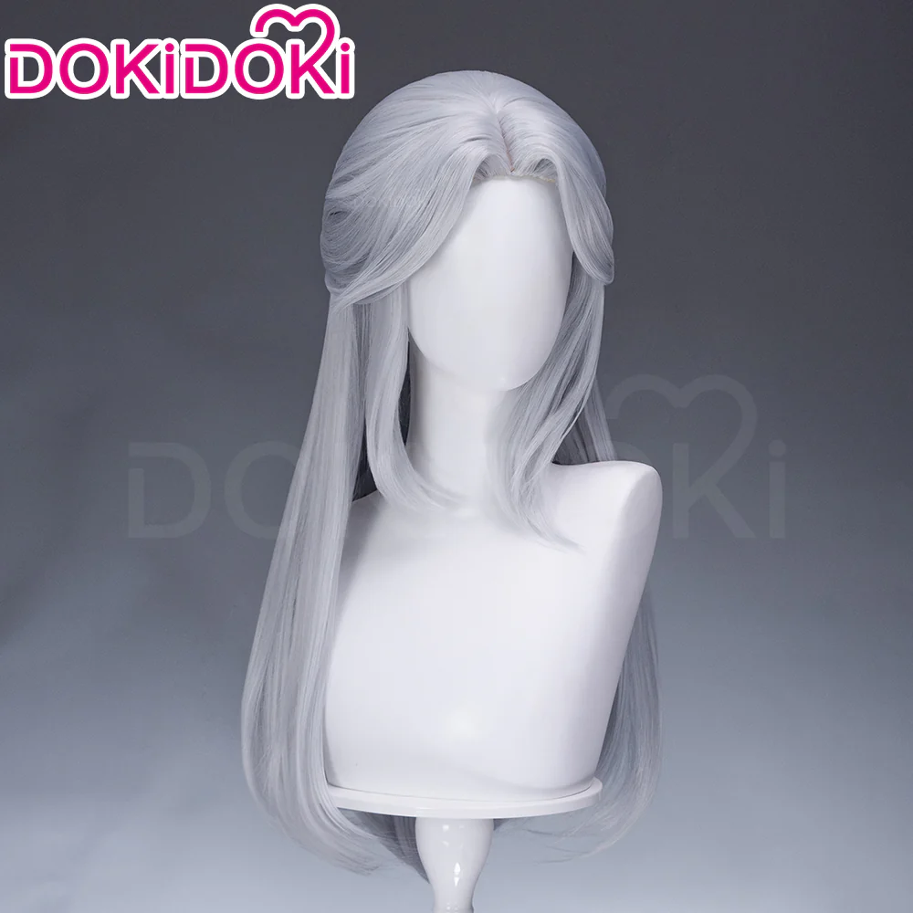 【Ready For Ship】DokiDoki Game Women Wig Long Straight Silver Hair - Image 3