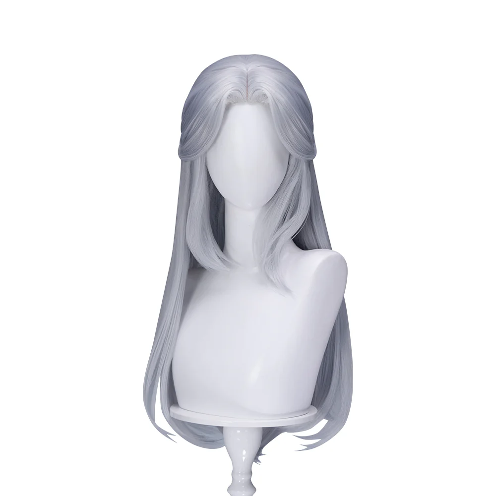 【Ready For Ship】DokiDoki Game Women Wig Long Straight Silver Hair - Image 5