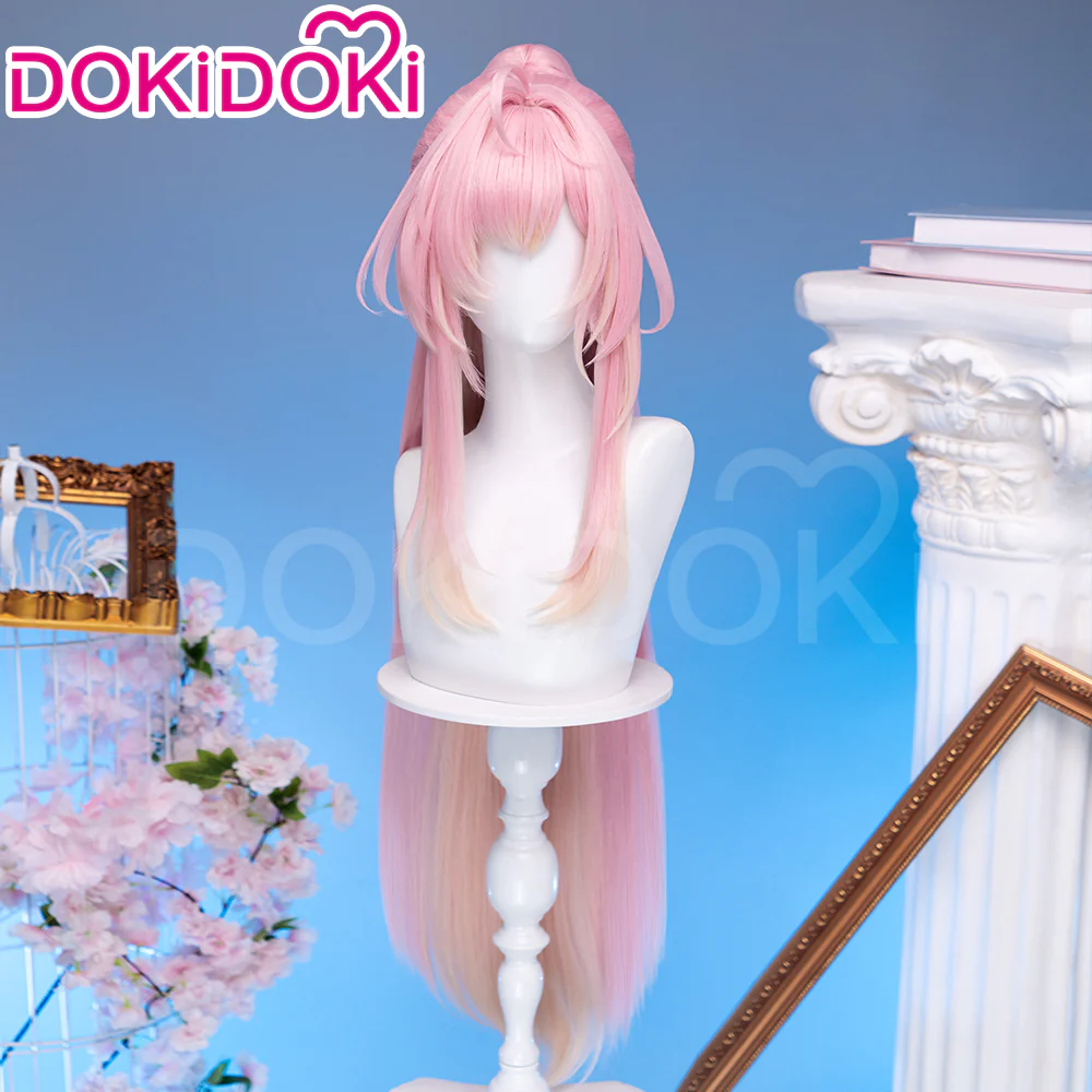 【Ready For Ship】DokiDoki Game Wuthering Waves Cosplay Aemeath Wig Long Straight Pink Ponytail Gradient Dyeing Hair - Image 4