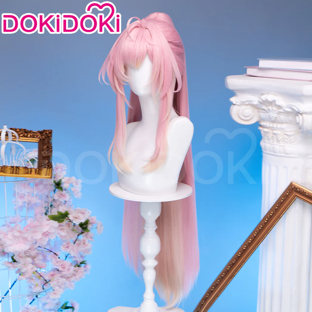 【Ready For Ship】DokiDoki Game Wuthering Waves Cosplay Aemeath Wig Long Straight Pink Ponytail Gradient Dyeing Hair - Image 5