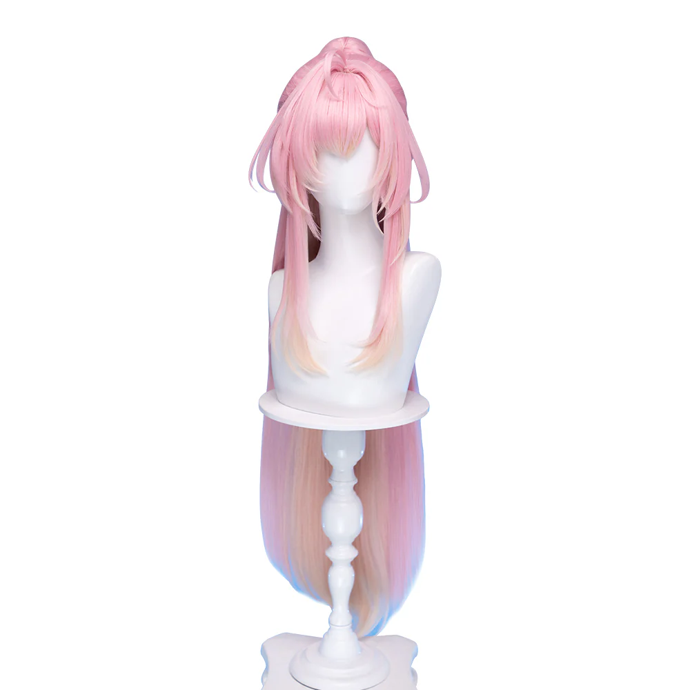 【Ready For Ship】DokiDoki Game Wuthering Waves Cosplay Aemeath Wig Long Straight Pink Ponytail Gradient Dyeing Hair - Image 8