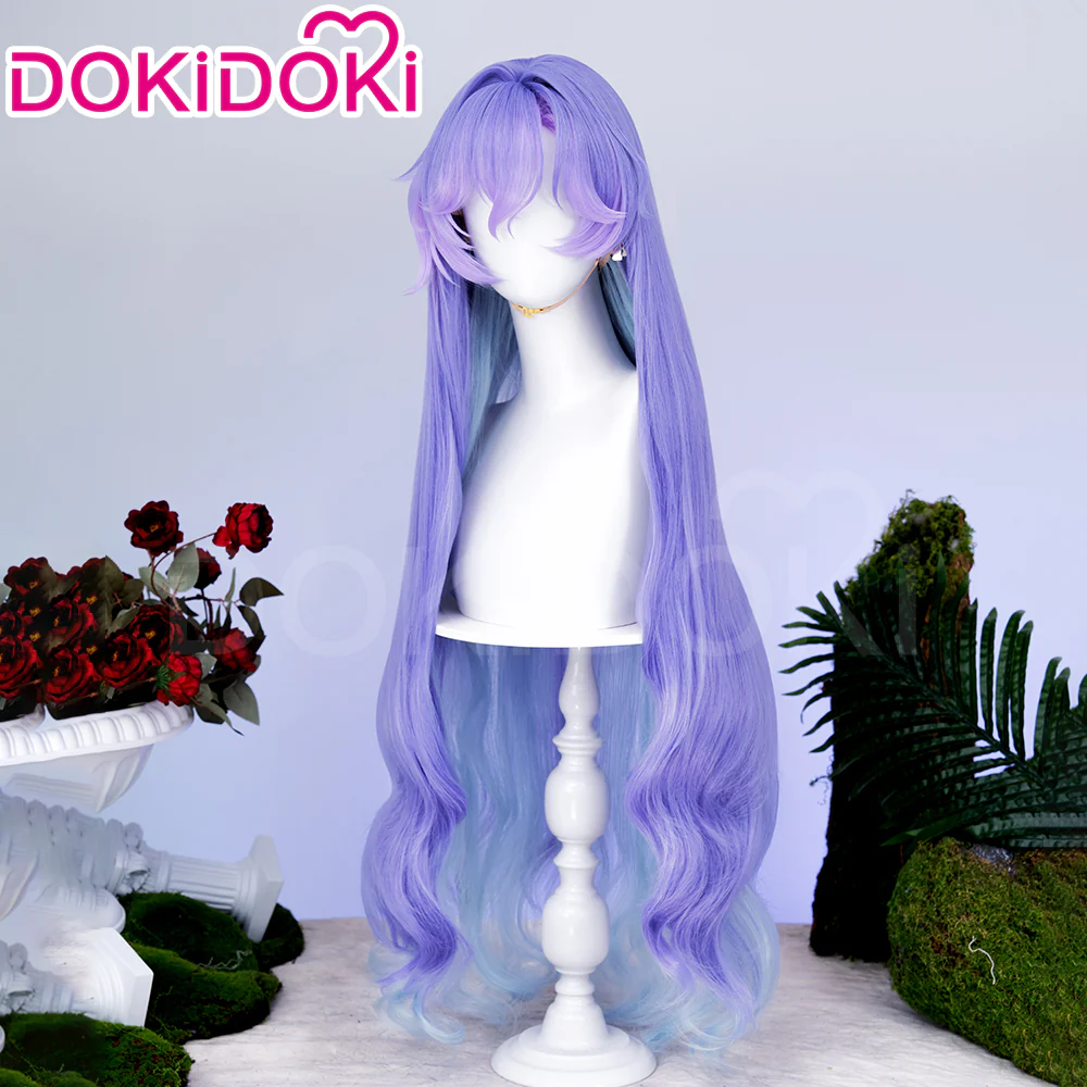 【Ready For Ship】DokiDoki Game Wuthering Waves Cosplay Cantarella Wig Long Curly Purple Blue Gradient Hair - Image 3