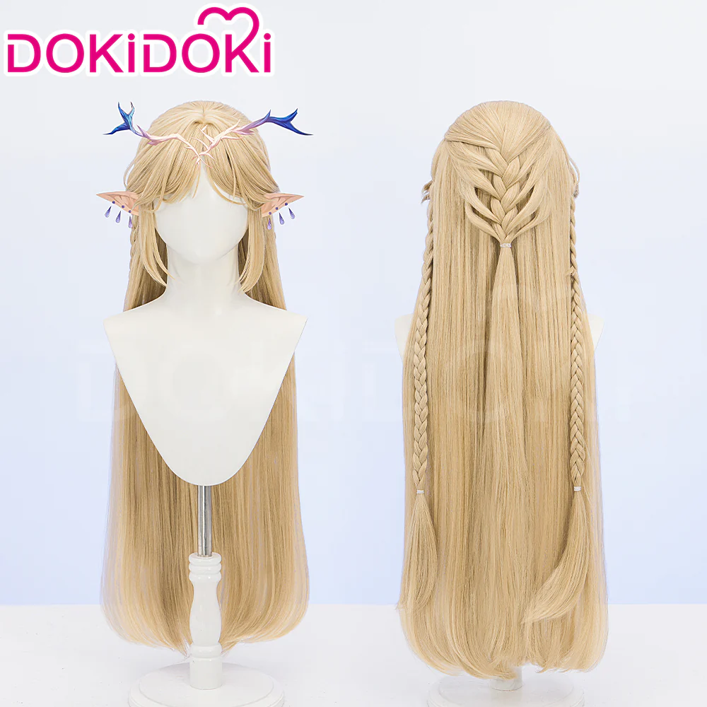 DokiDoki Game Wuthering Waves Cosplay Cartethyia Wig Long Straight Blond Hair / HeadWear - Image 2