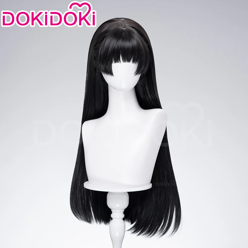 【Ready For Ship】DokiDoki Game Wuthering Waves Cosplay Chisa Wig Long Straight Black Hair - Image 3