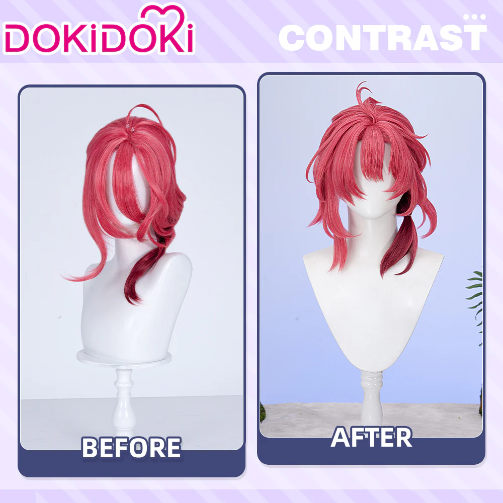 【Ready For Ship】DokiDoki Game Wuthering Waves Cosplay Ciaccona Wig Short Curly Red Hair / Hair Accessory - Image 3