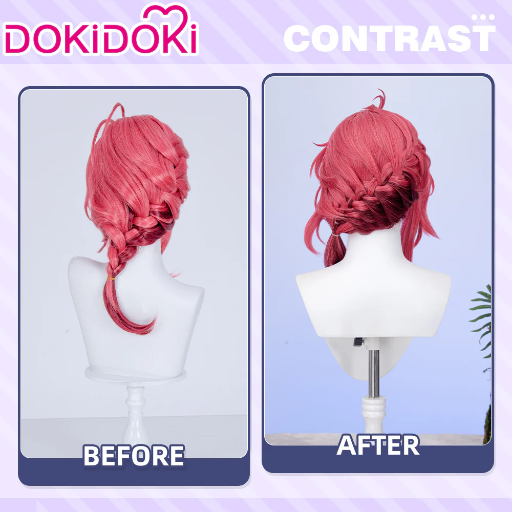【Ready For Ship】DokiDoki Game Wuthering Waves Cosplay Ciaccona Wig Short Curly Red Hair / Hair Accessory - Image 4