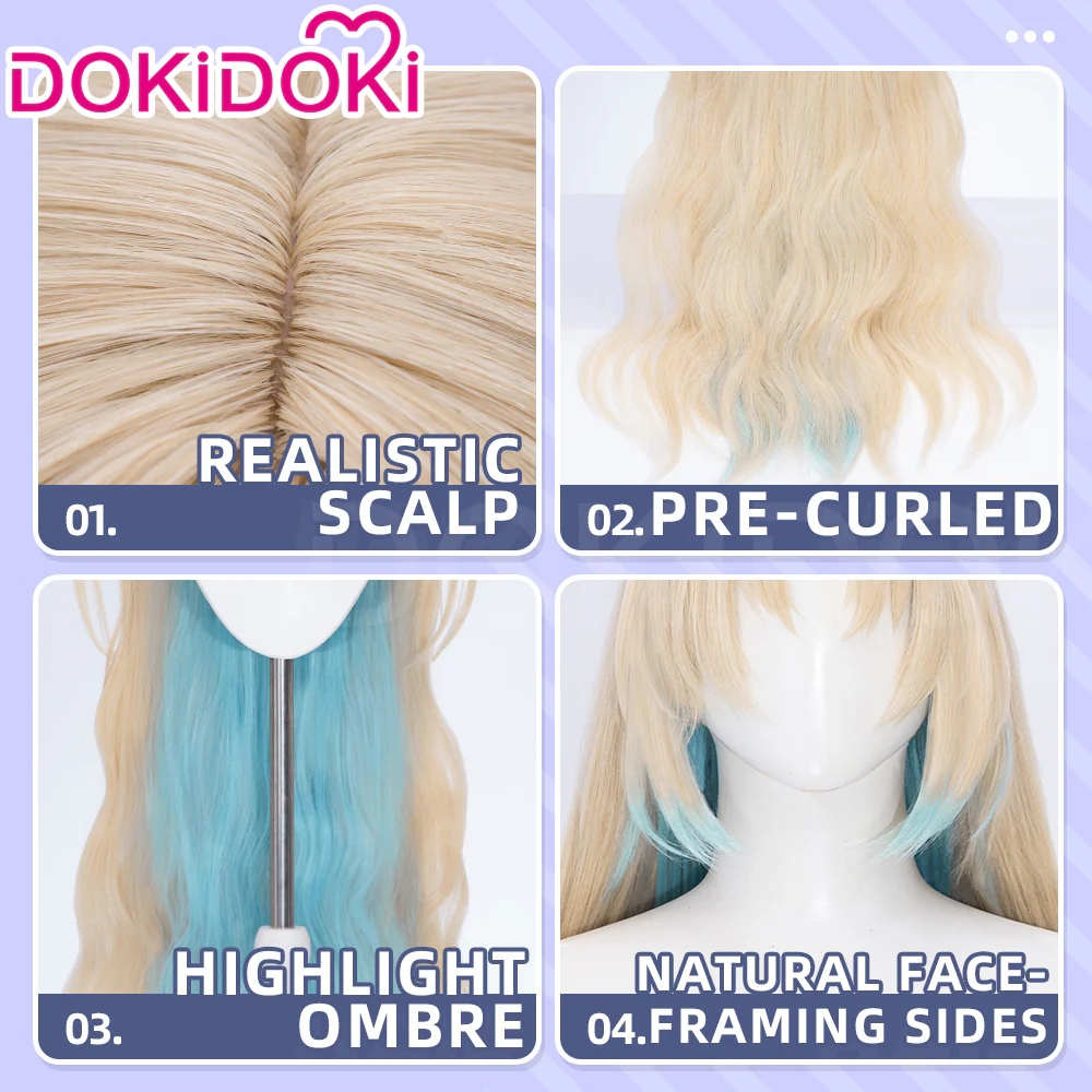 【Ready For Ship】DokiDoki Game Wuthering Waves Cosplay Fleurdelys Wig Long Curly Hair - Image 4
