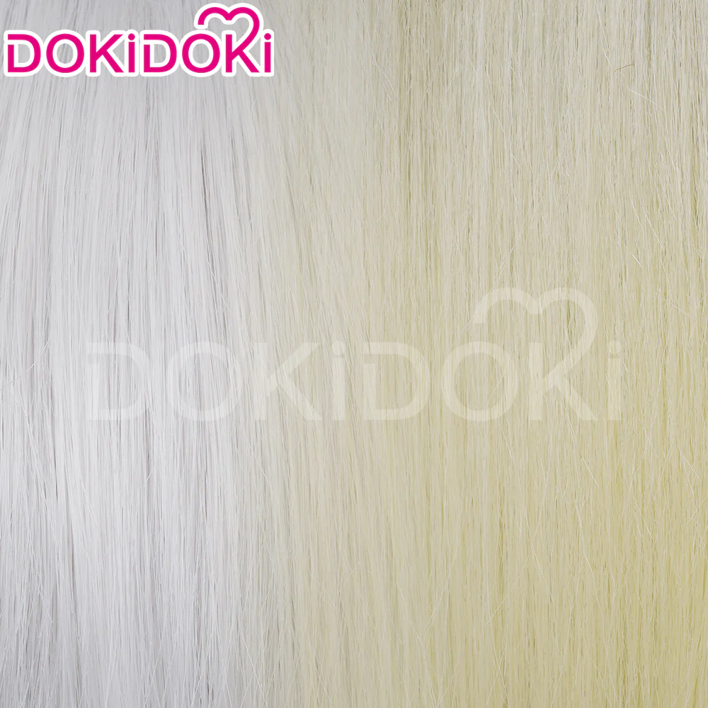 DokiDoki Game Wuthering Waves Cosplay Lingyang Wig Long Straight White Yellow Hair Ling Yang Liondance - Image 5