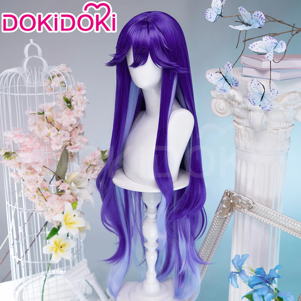 【Ready For Ship】DokiDoki Game Wuthering Waves Cosplay Lucilla Wig Long Curly Purple Layered Gradient Hair - Image 2