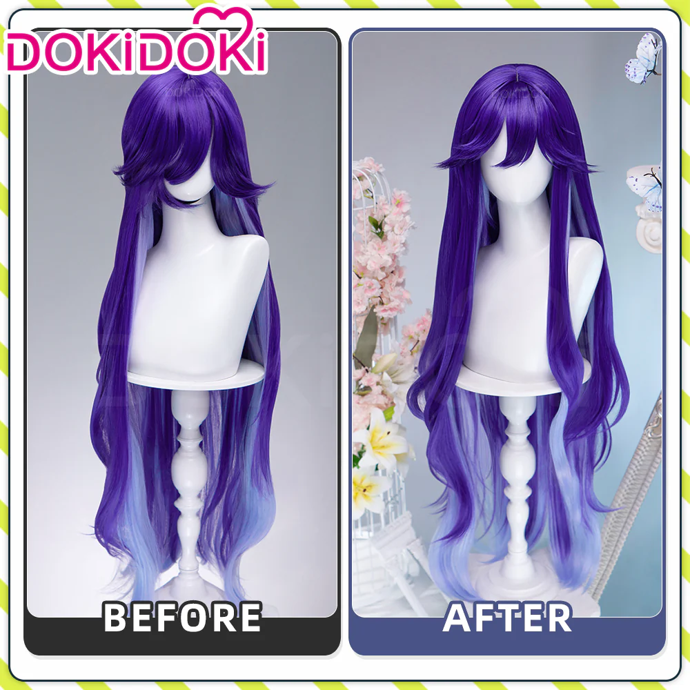 【Ready For Ship】DokiDoki Game Wuthering Waves Cosplay Lucilla Wig Long Curly Purple Layered Gradient Hair - Image 4